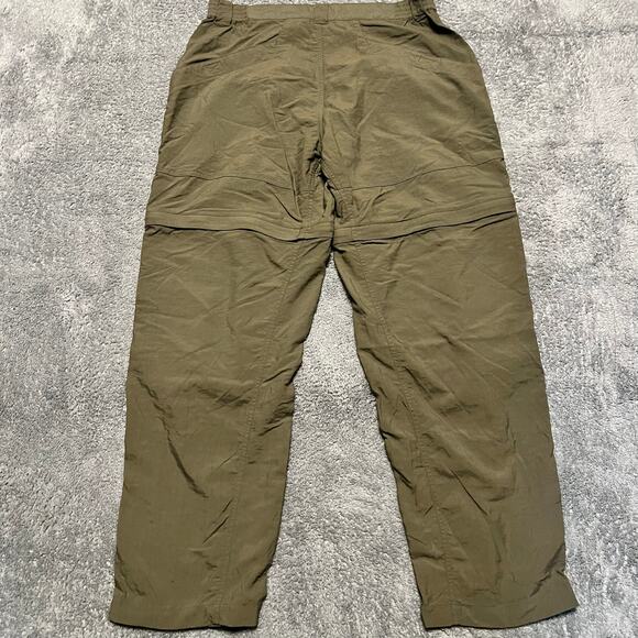 Columbia Pants Mens Large Convertible Zip Off Shorts Green Brown Nylon Hiking - Picture 4 of 13